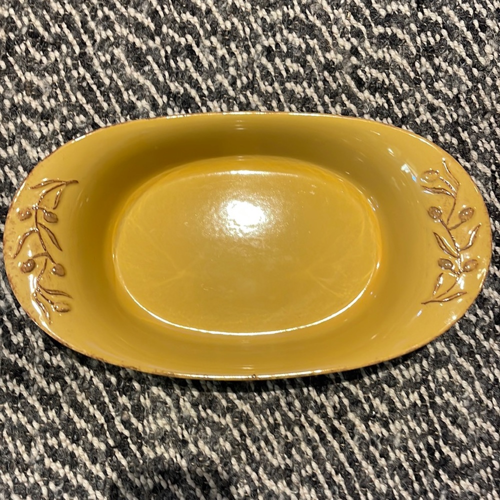 Cerutil Stoneware Portugal Casserole Dish Rectangular Yellow 14 X 8 Inches